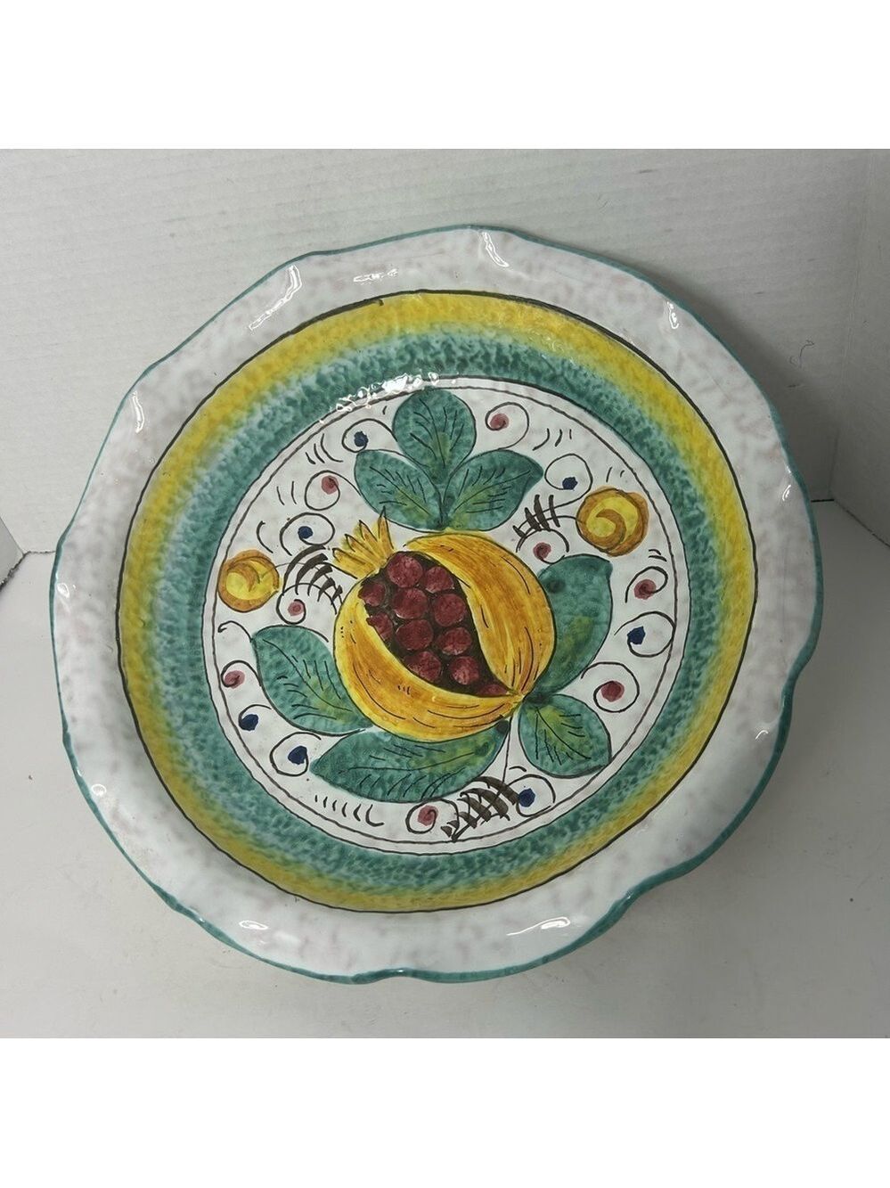 Deruta Italy Gialletti Pimpinelli Hand-painted Large Ceramic Serving Bowl Fruit